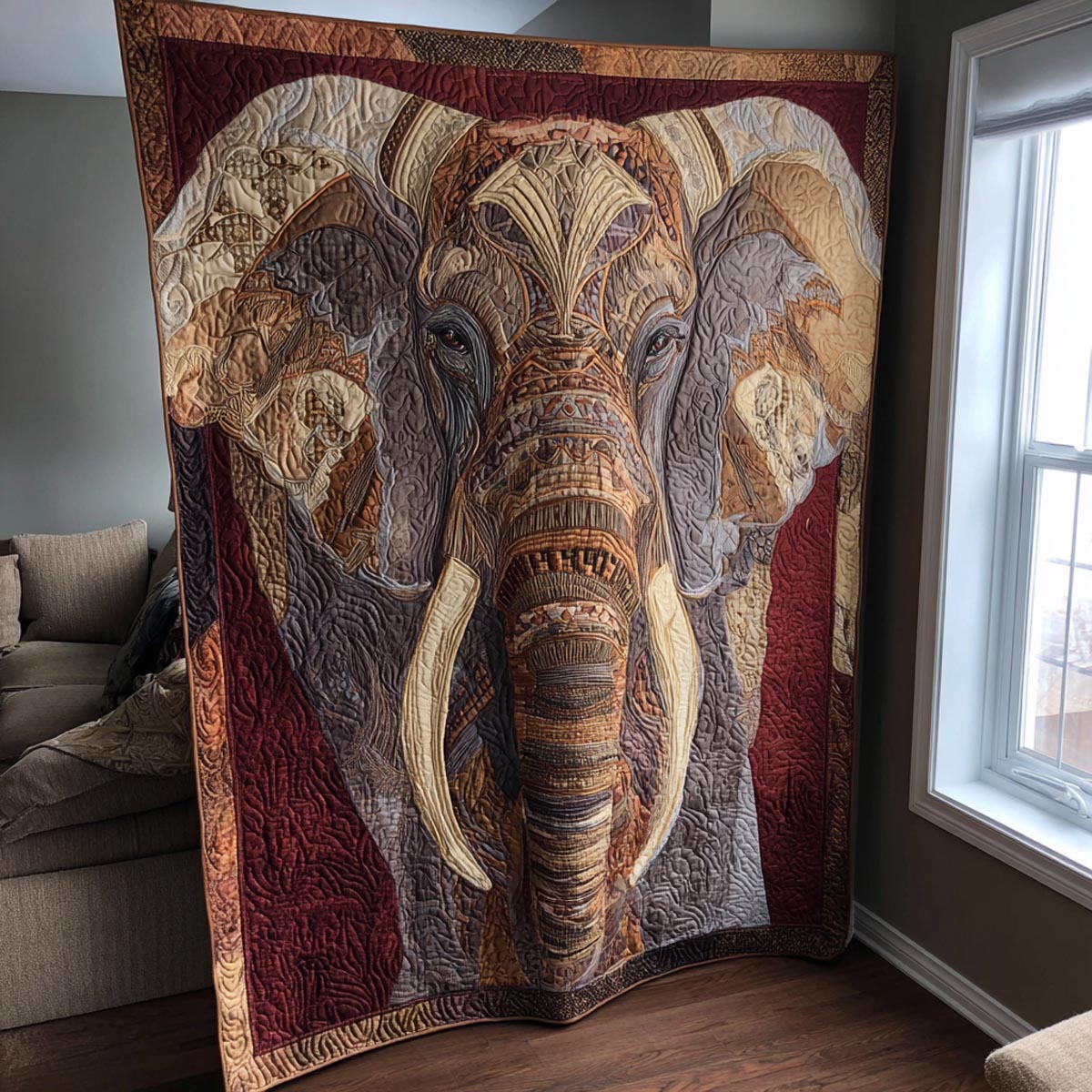 Sacred Elephant Quilted Blanket - Baby (30" x 40") - Pack 1