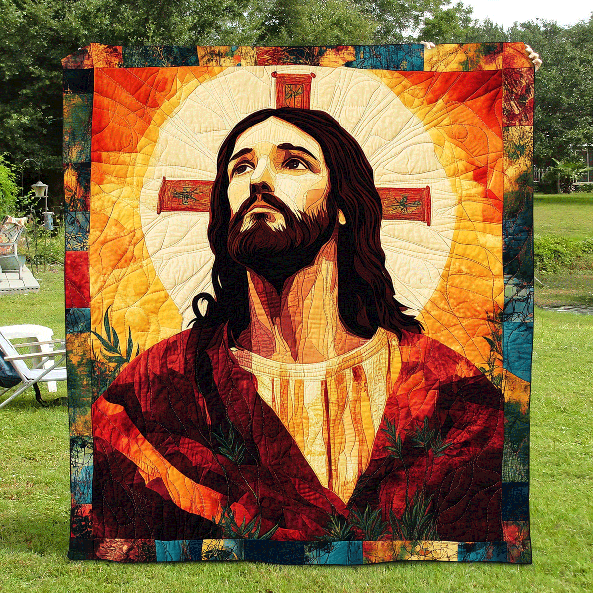 Sacred Serenity Quilted Blanket - Throw (55" x 60")