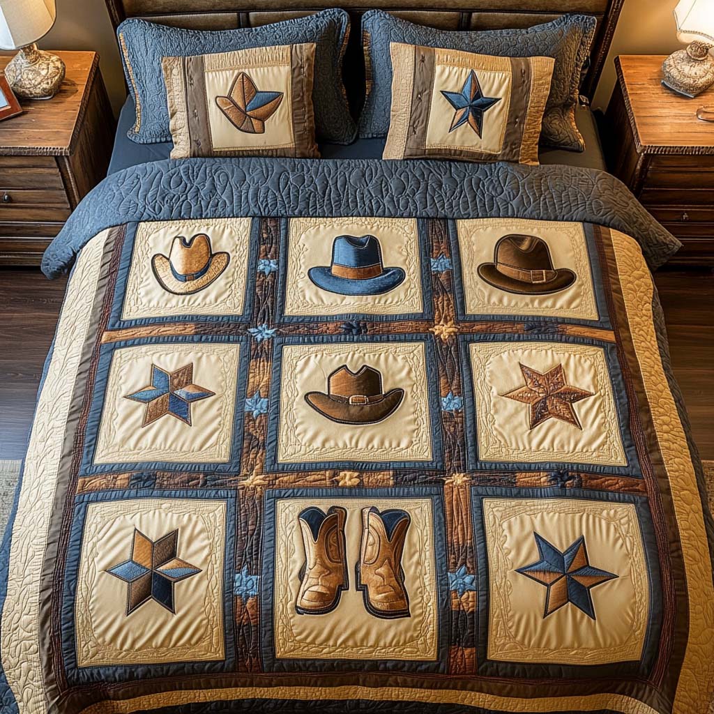 Saddle Up 3-Piece Quited Bedding Set - Single (59" x 70")