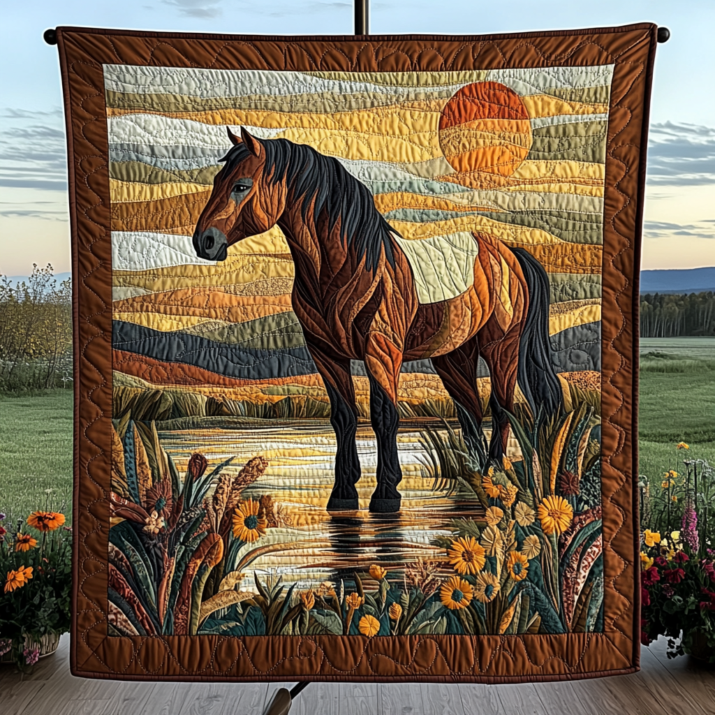Saddleback Sunrise Quilted Blanket - Throw (55" x 60")
