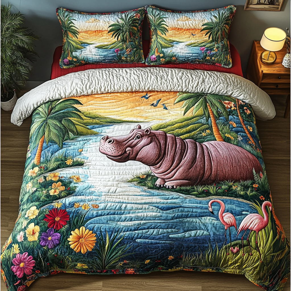Safari Serenity 3-Piece Quilted Bedding Set - Single (59" x 70")