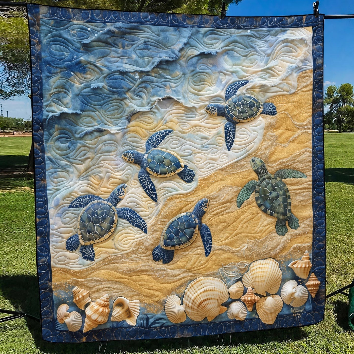 Sand to Sea Quilted Blanket - Throw (55" x 60")