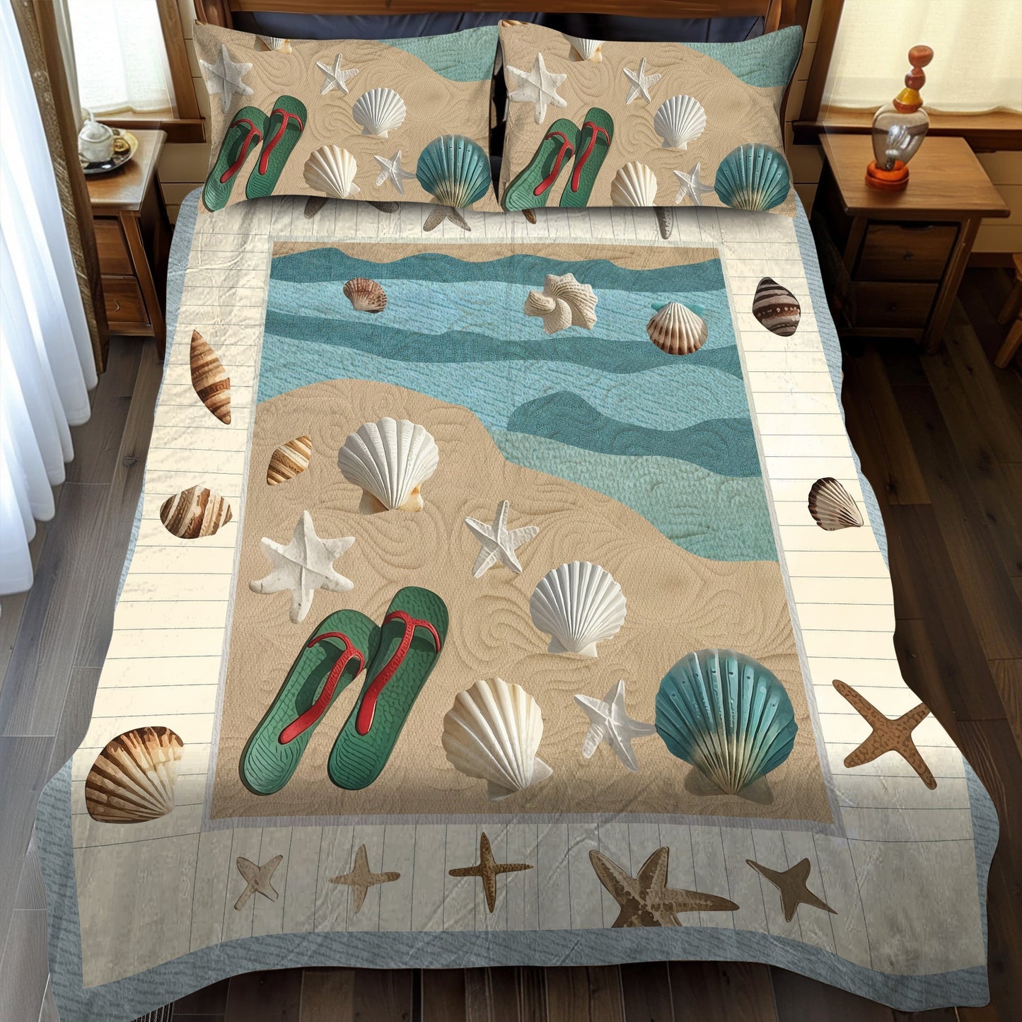 Sandy Shores 3-Piece Quilted Bedding Set - Single (59" x 70")