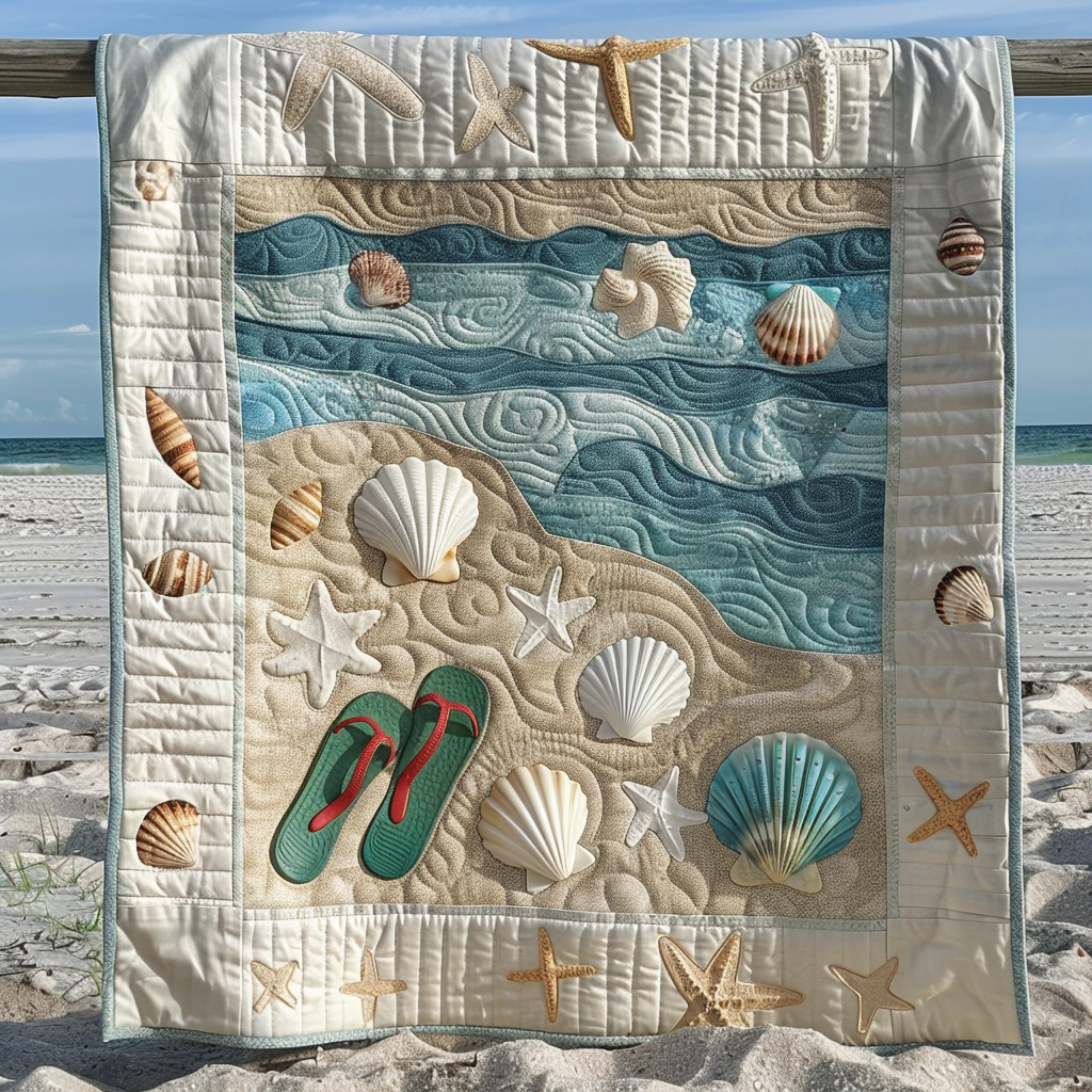 Sandy Shores Quilted Blanket - Throw (55" x 60")