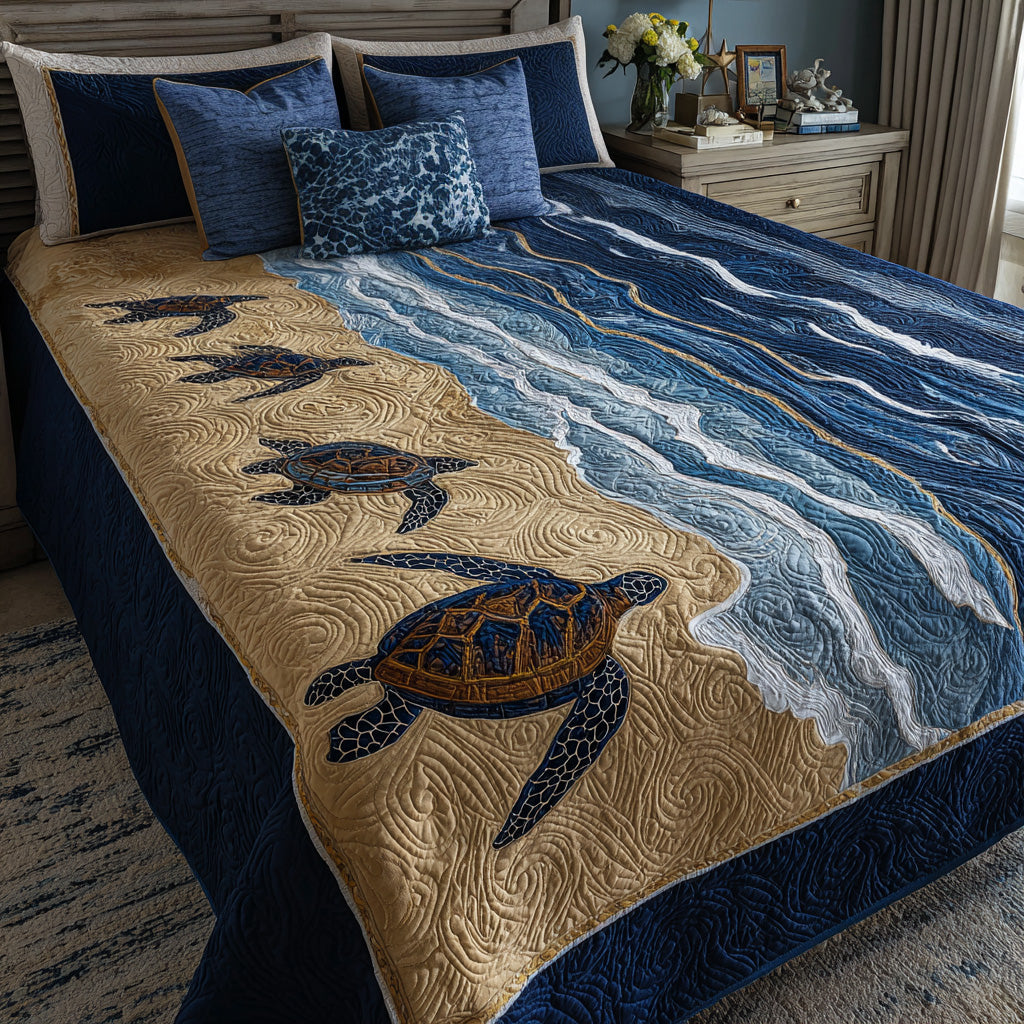 Sandy Wave Turtle Quilted Blanket - Baby (30" x 40") - Pack 1