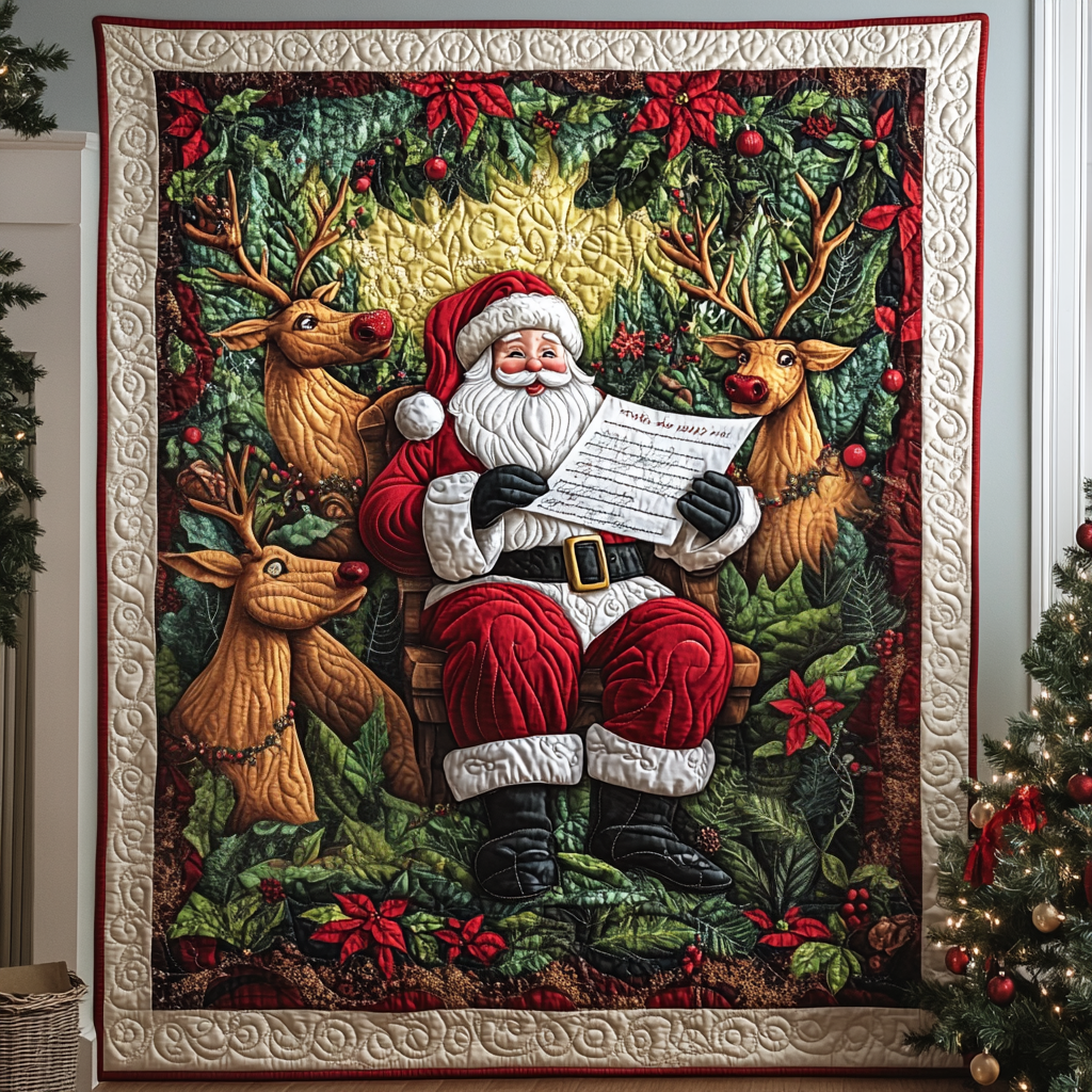 Santa Festive Quilted Blanket - Baby (30" x 40")