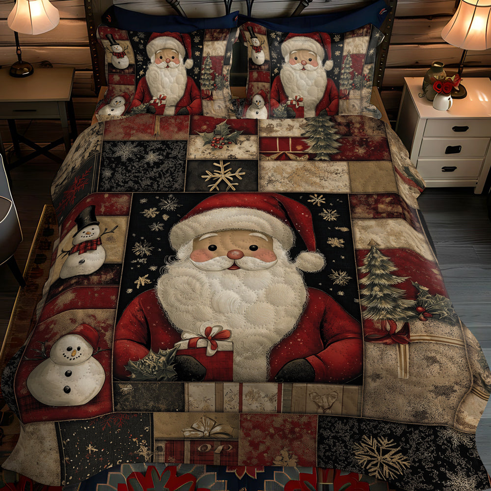 Santa Cozy 3-Piece Quilted Bedding Set - Single (59" x 70")