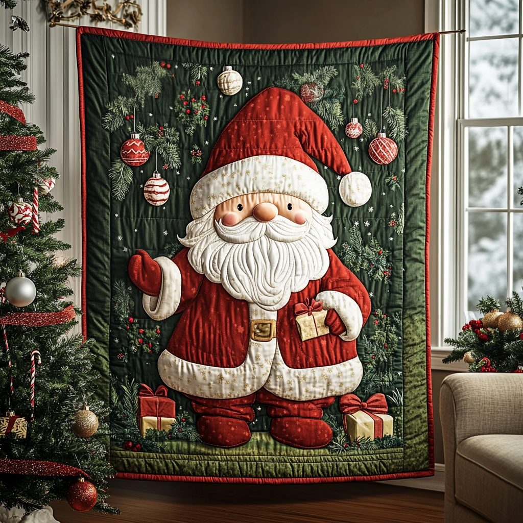 Santa Dreams Quilted Blanket - Throw (55" x 60")