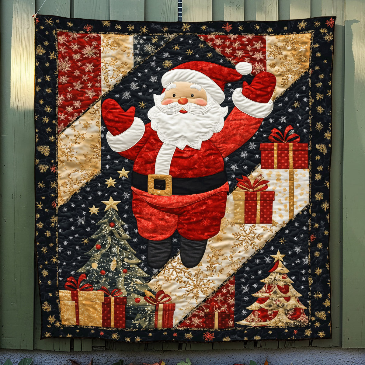 Santa Merry Magic Quilted Blanket - Throw (55" x 60")