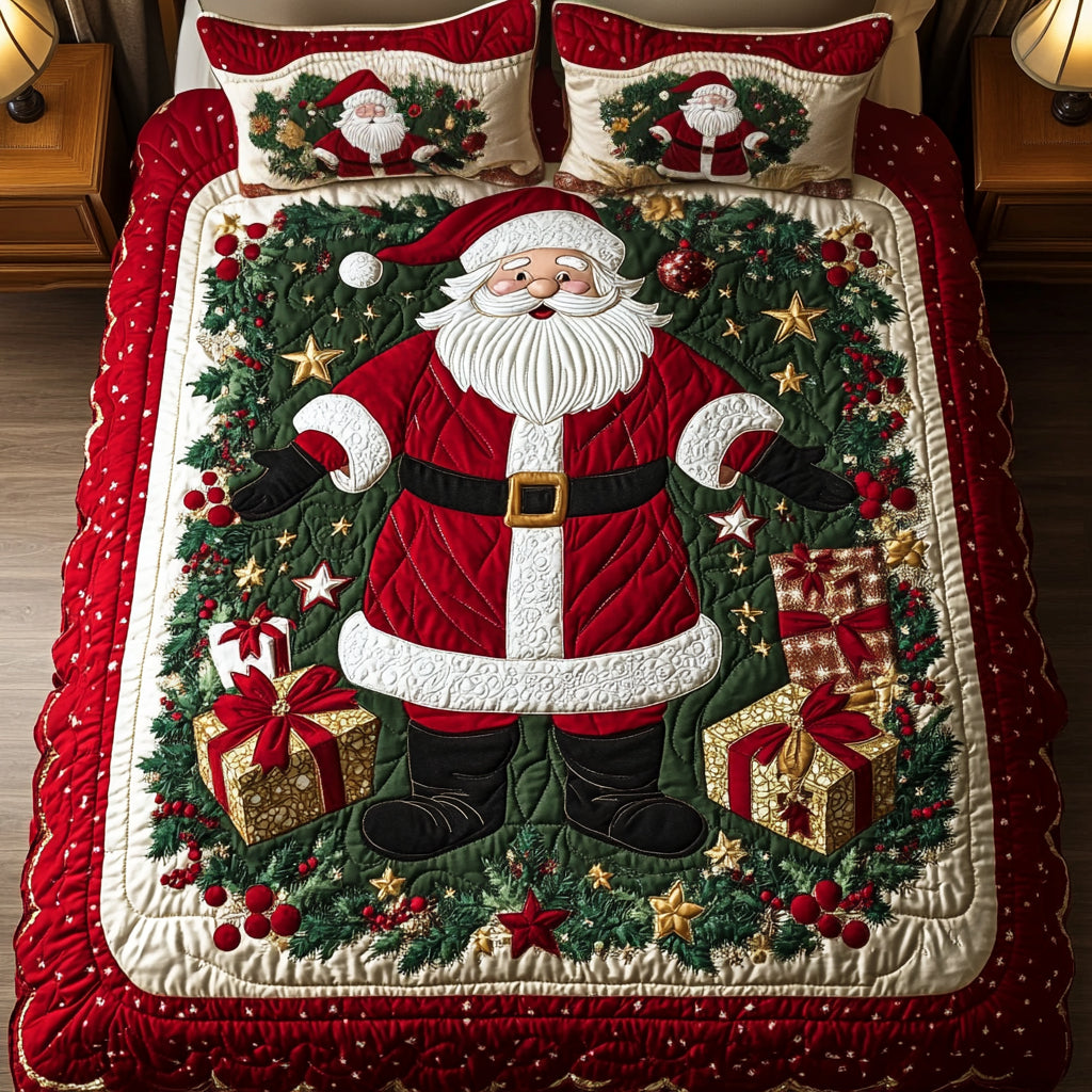 Santa Snooze 3-Piece Quilted Bedding Set - Single (59" x 70")