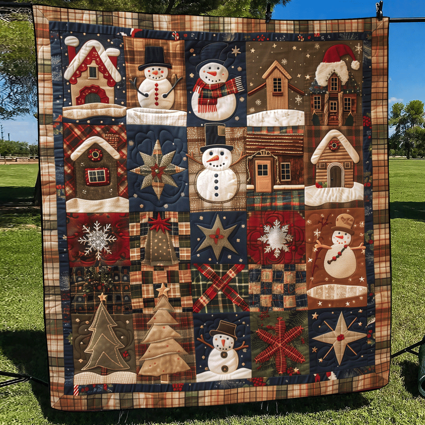 Santa's Village Quilted Blanket - Throw (55" x 60")