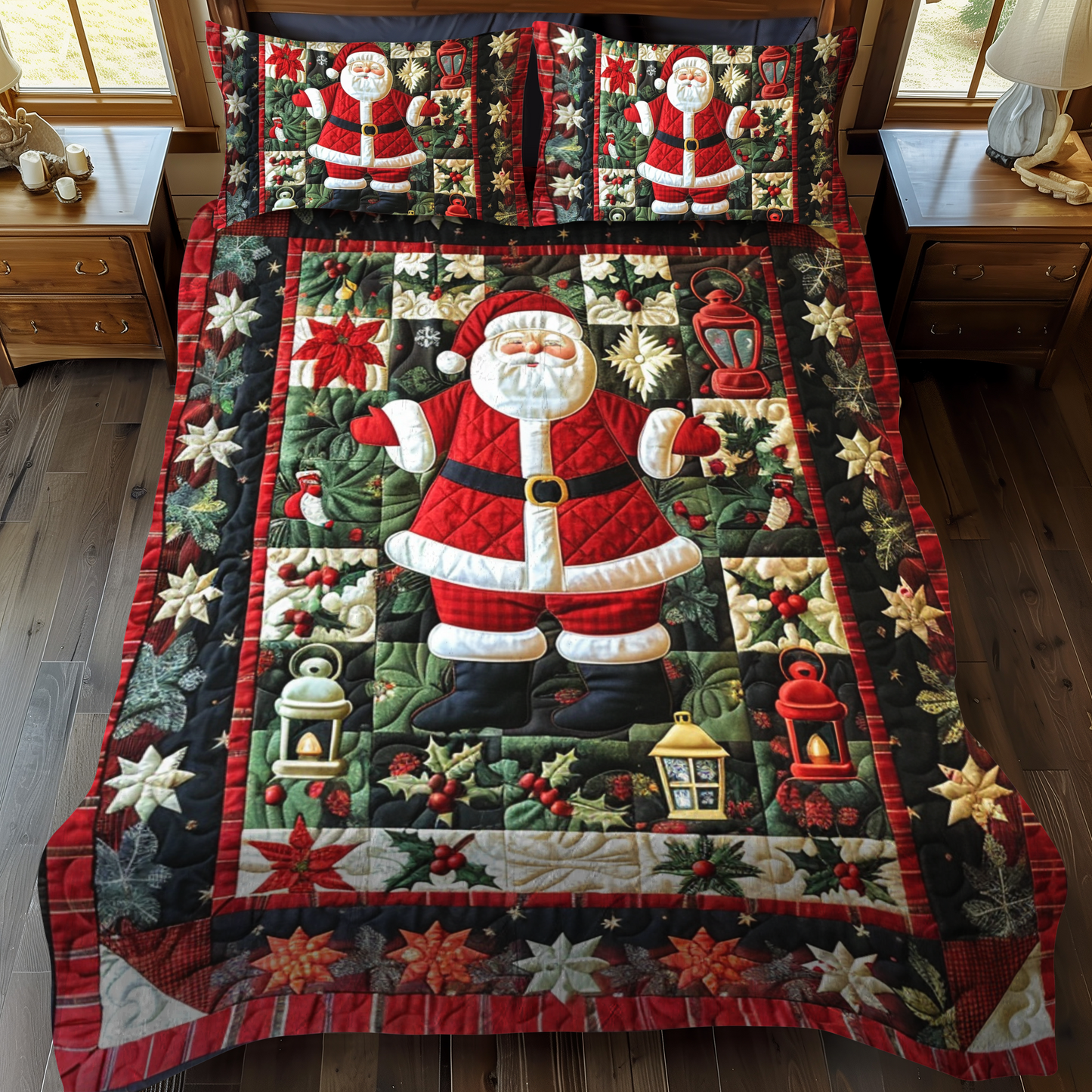 Santa's Workshop 3-Piece Quilted Bedding Set - Single (59" x 70")