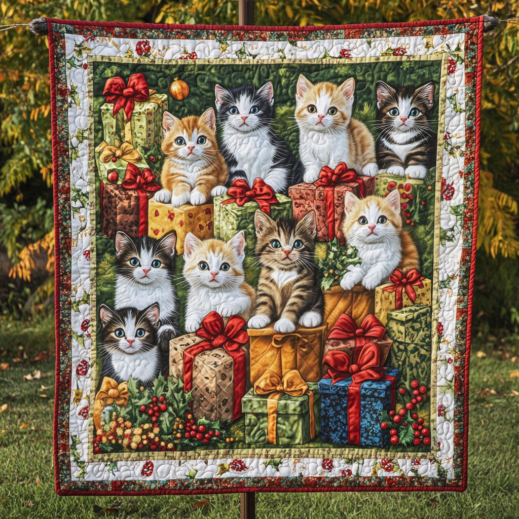 Santas Little Helpers Quilted Blanket - Throw (55" x 60")