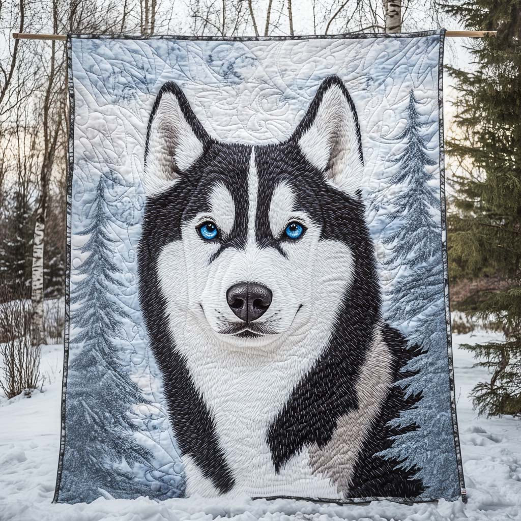 Sapphire Gaze Quilted Blanket - Throw (55" x 60")