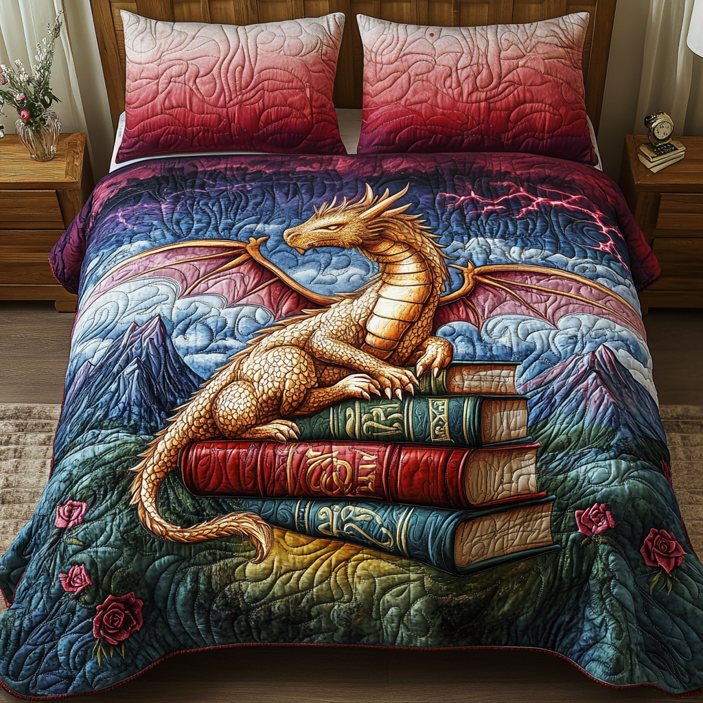 Sapphire Wing Quilted Bedding Set - Single (59" x 70")