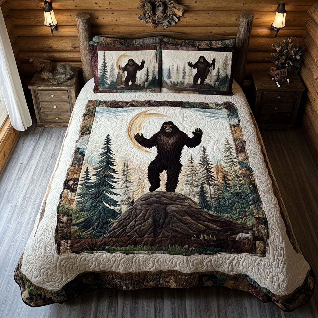 Sasquatch Spirit 3-Piece Quilted Bedding Set - Single (59" x 70")