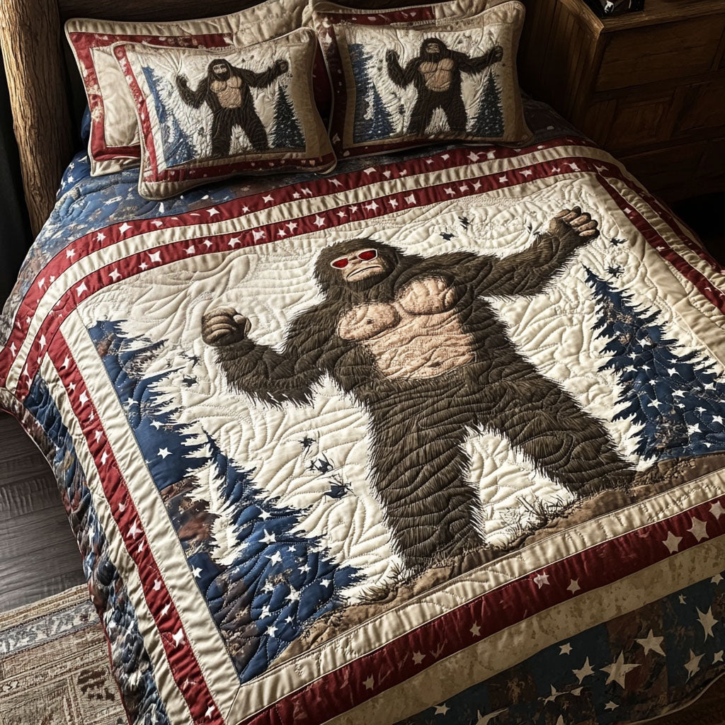Sasquatch Stars 3-Piece Quilted Bedding Set - Single (59" x 70")