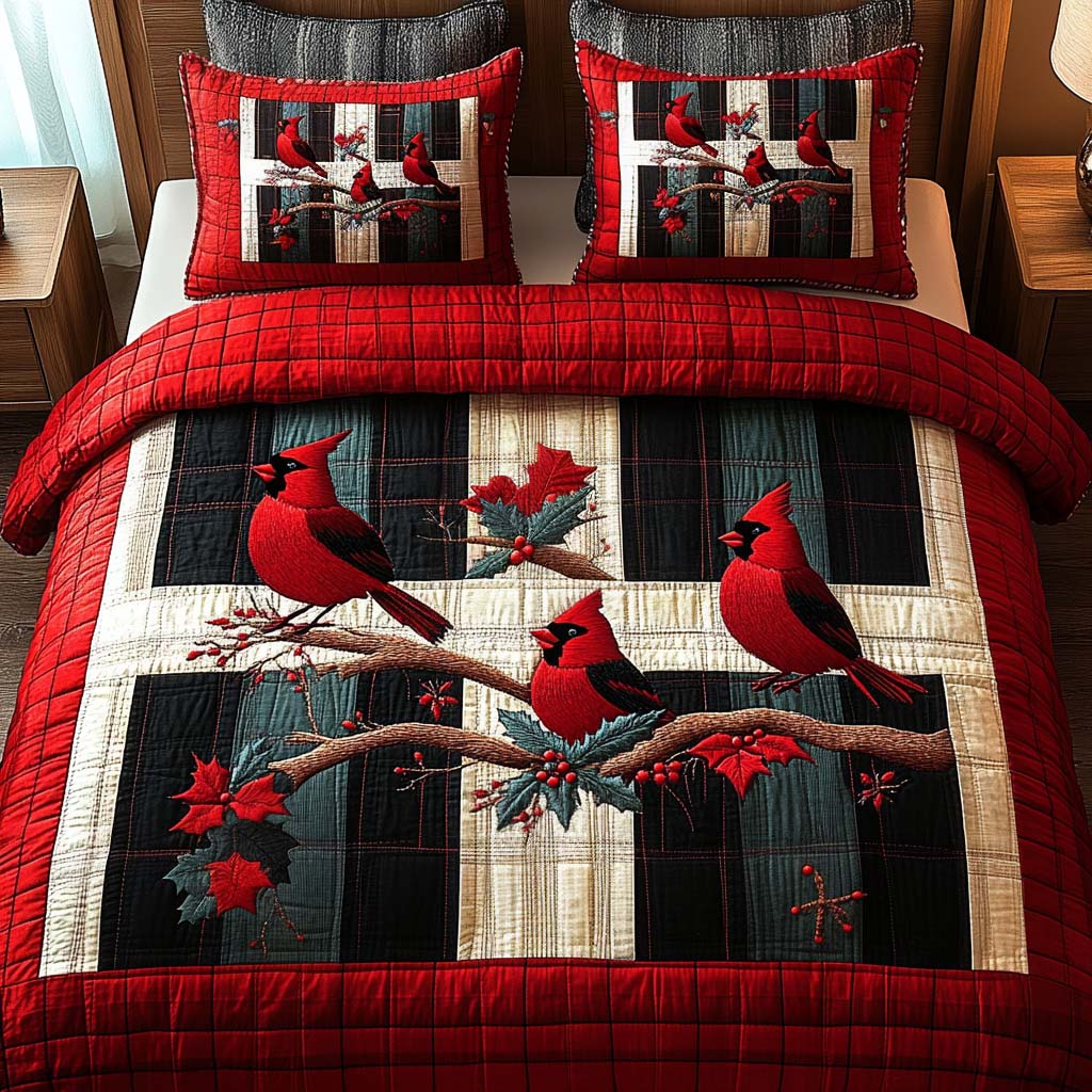 Scarlet Perch 3-Piece Quilted Bedding Set - Single (59" x 70")