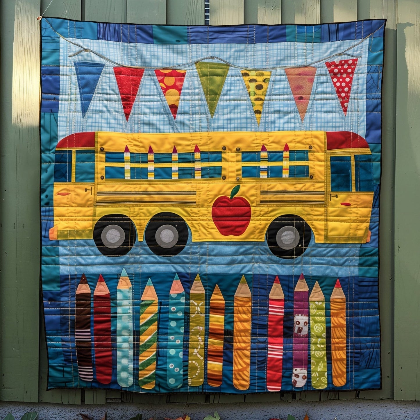 School Day Colors Quilted Blanket - Throw (55" x 60")