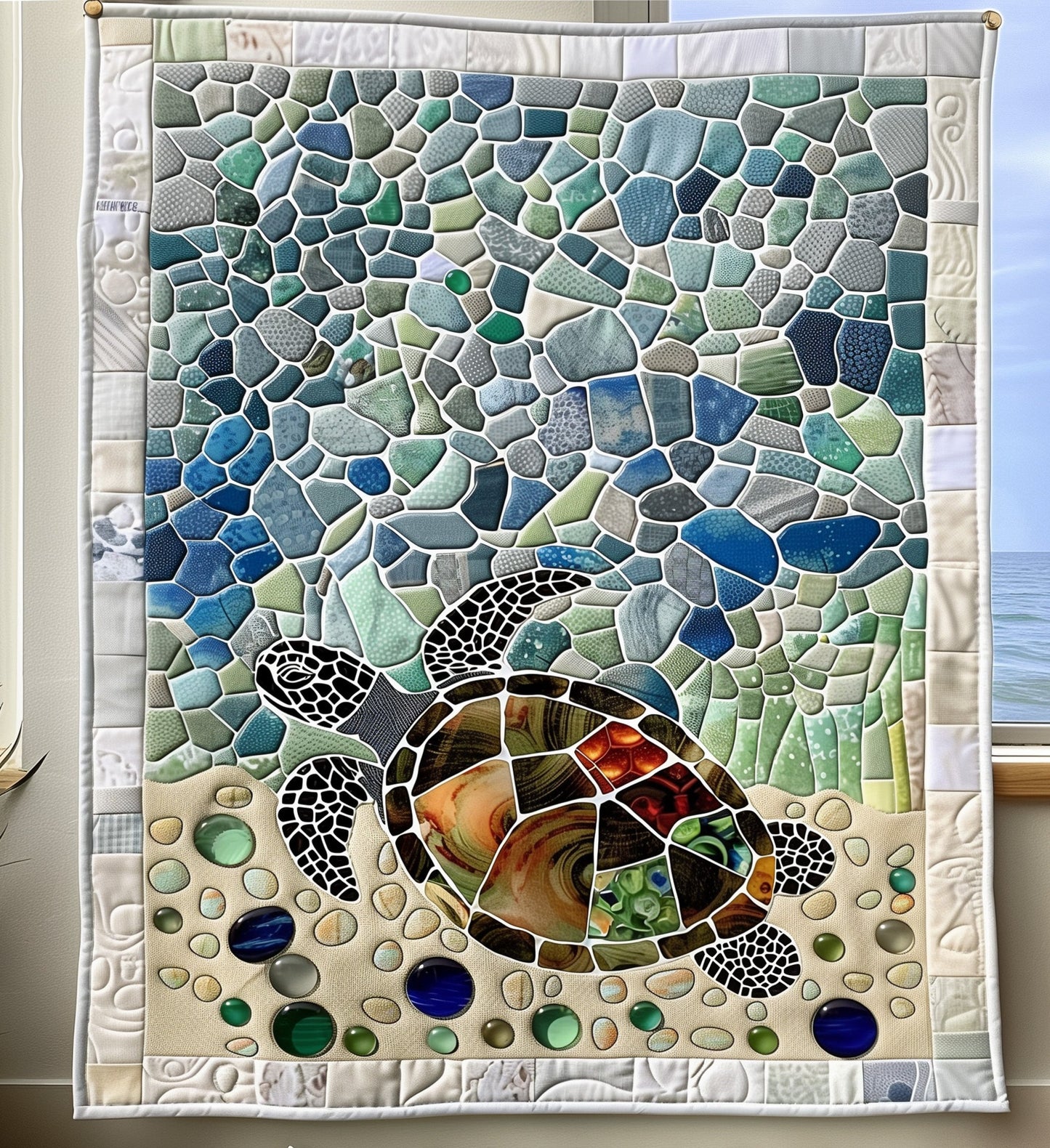 Sea Turtle Journey Quilted Blanket - Throw (55" x 60")