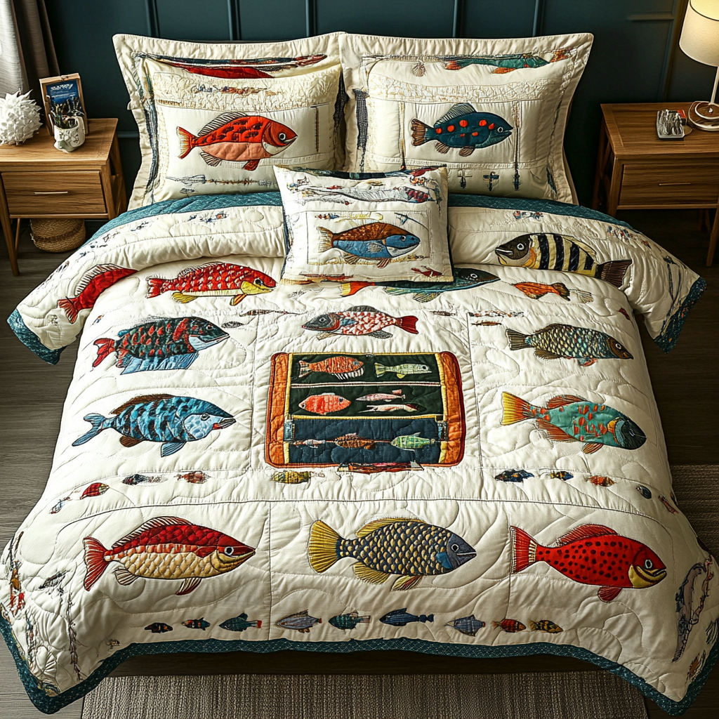 Sea Dreams 3-Piece Quilted Bedding Set - Single (59" x 70")