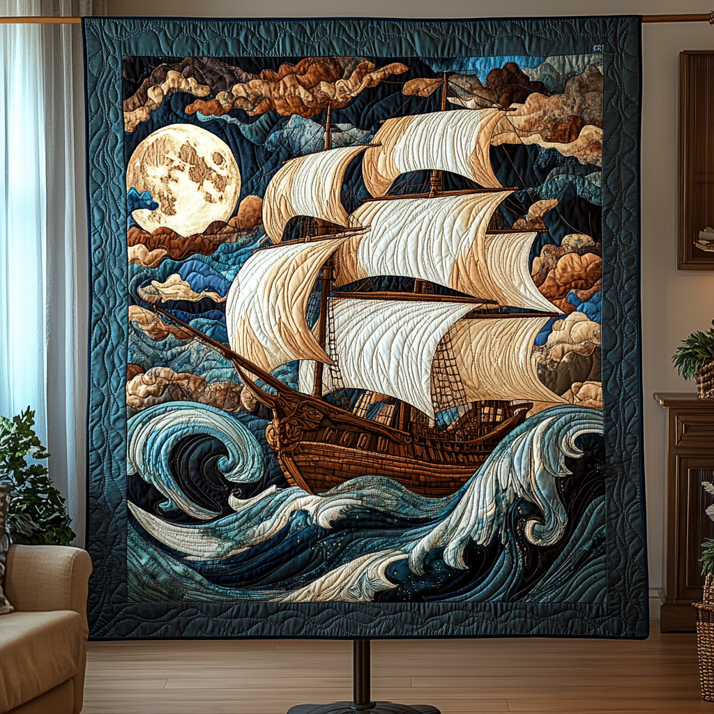 Sea Glory Quilted Blanket - Throw (55" x 60")