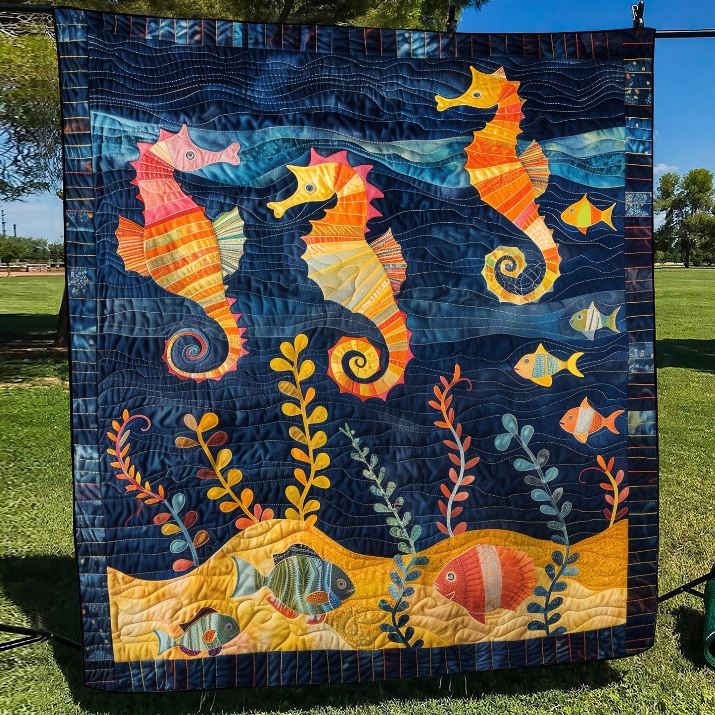 Sea Jewel Quilted Blanket - Throw (55" x 60")