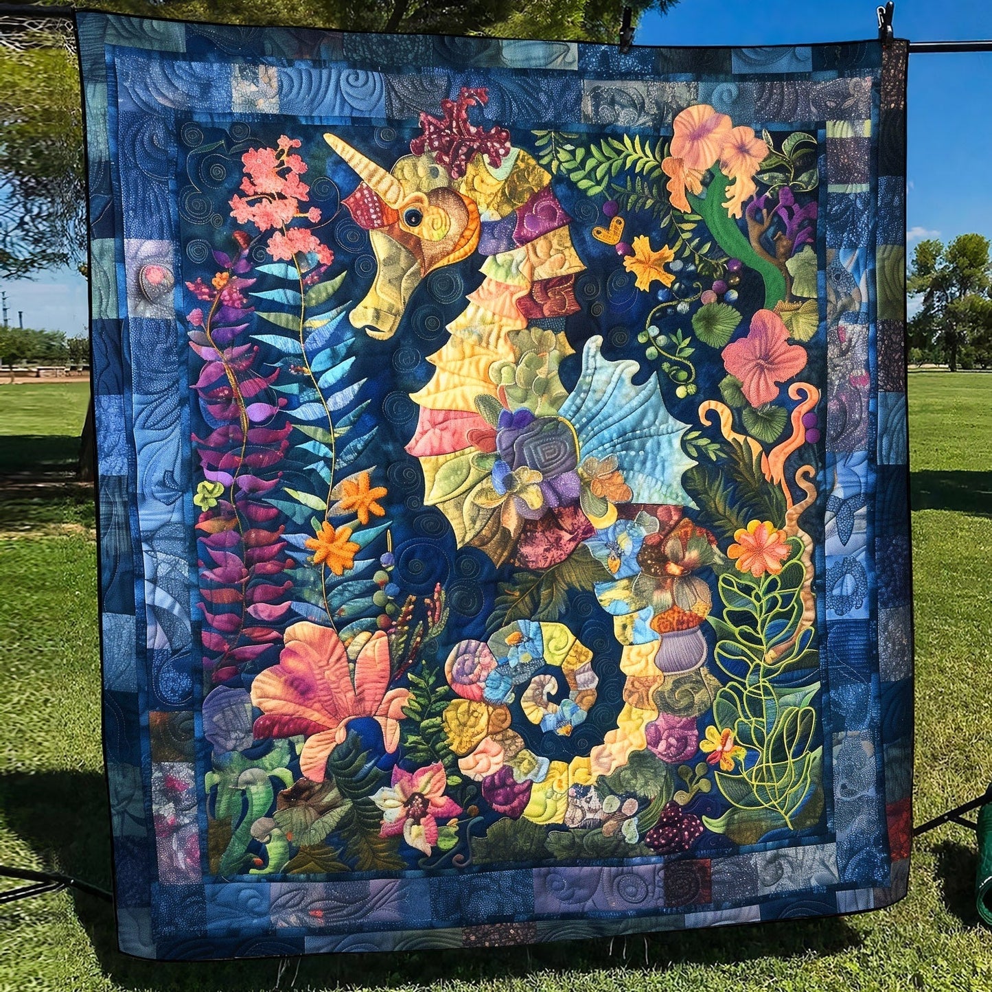 Sea Spirits Quilted Blanket - Throw (55" x 60")
