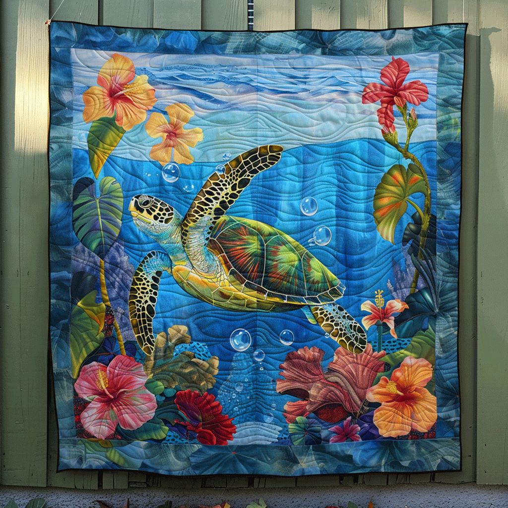 Seascape Symphony Quilted Blanket - Throw (55" x 60")