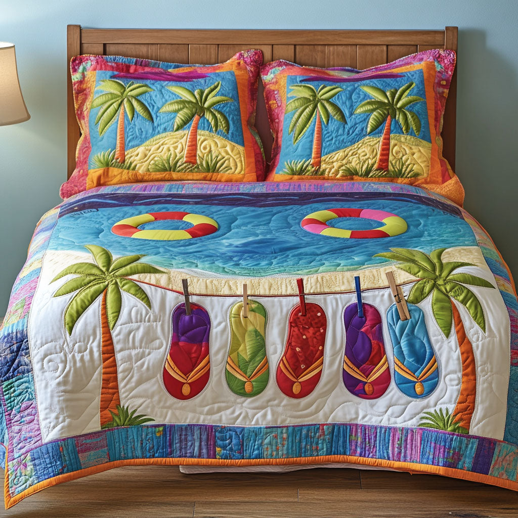 Seaside Bliss 3-Piece Quilted Bedding Set - Single (59" x 70")