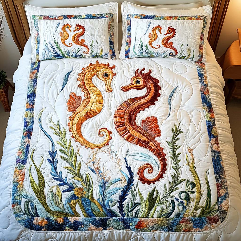 Seaside Love 3-Piece Quilted Bedding Set - Single (59" x 70")