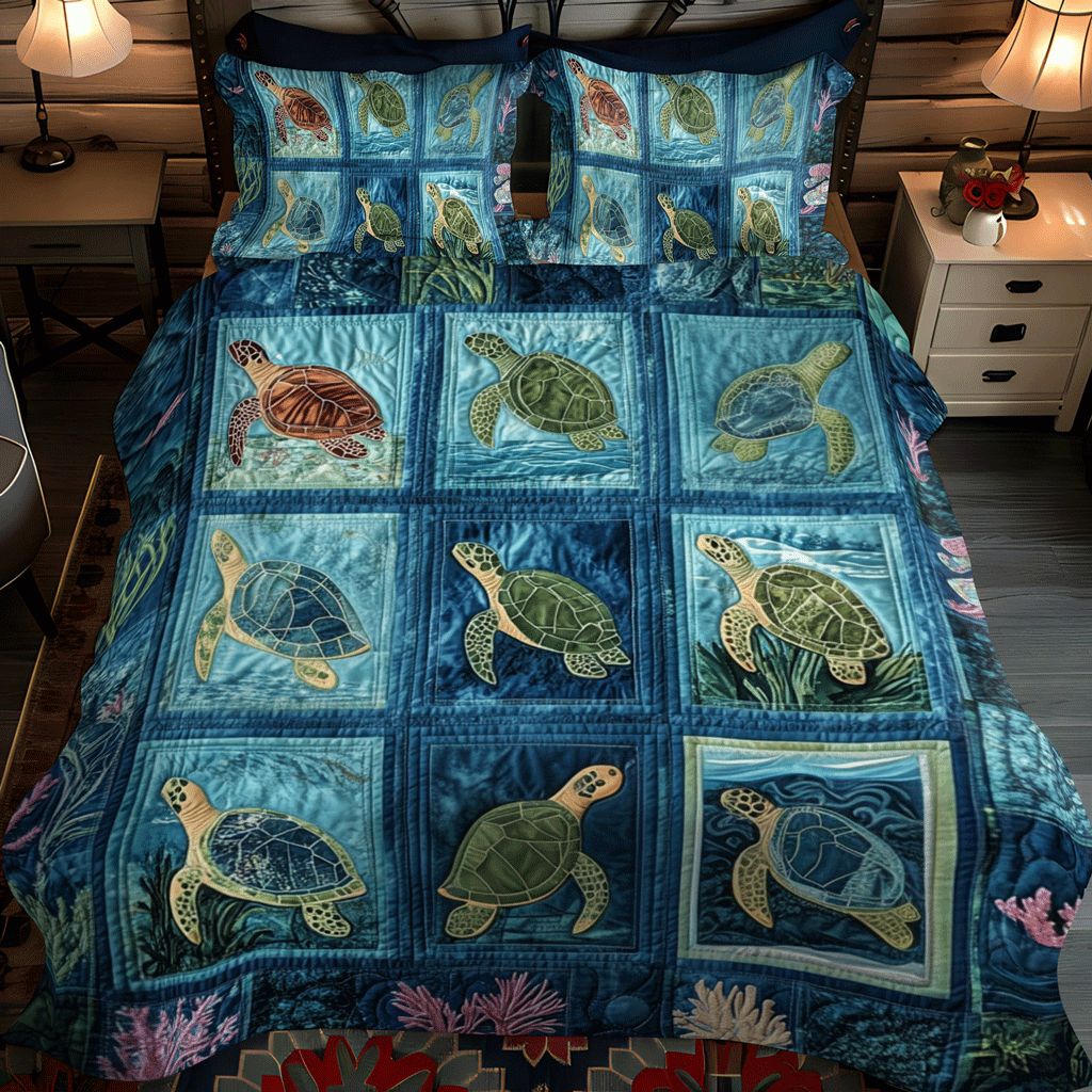Seaside Serenity 3-Piece Quilted Bedding Set - Single (59" x 70")