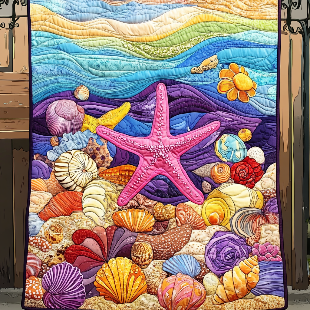 Seaside Serenity Quilted Blanket - Throw (55" x 60")
