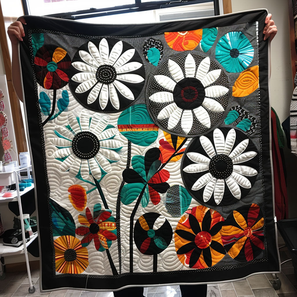 Secret Garden Blooms Quilted Blanket - Throw (55" x 60")