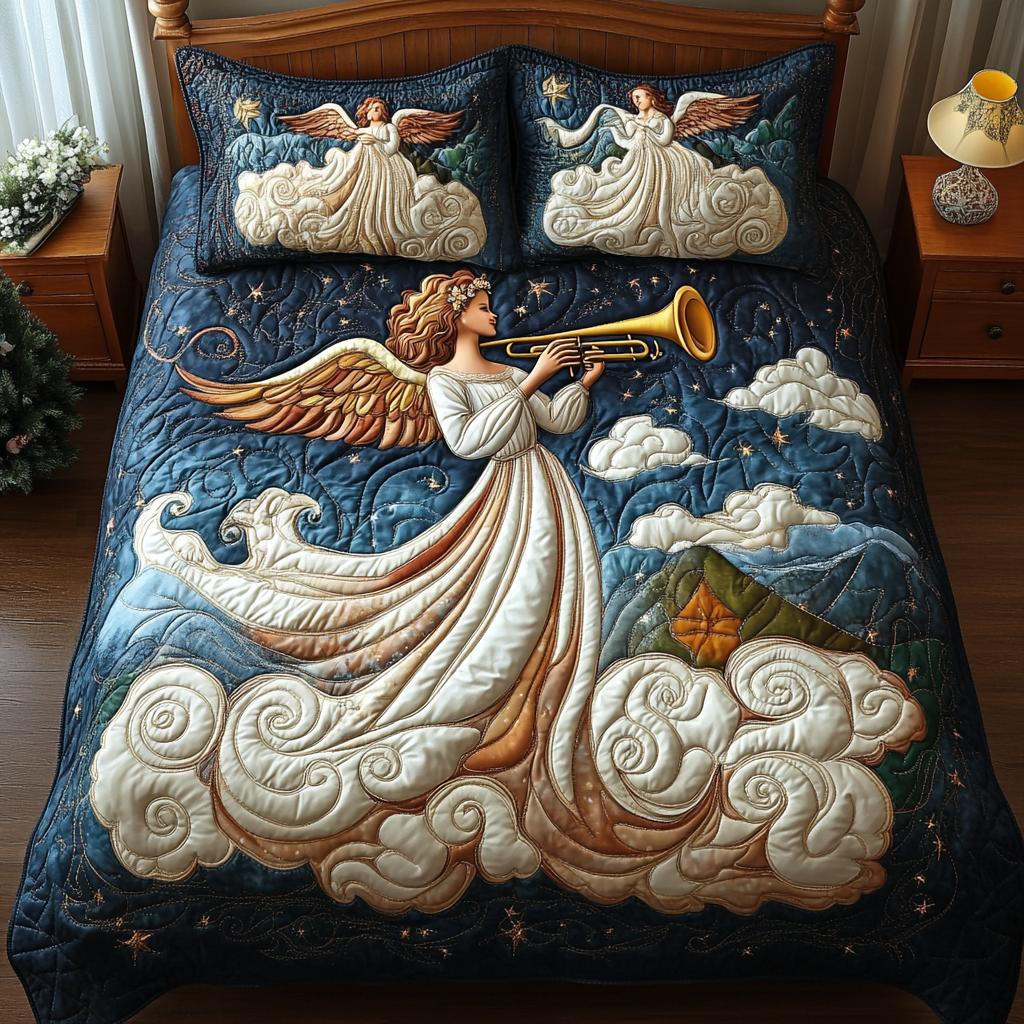 Serene Angel 3-Piece Quilted Bedding Set - Single (59" x 70")