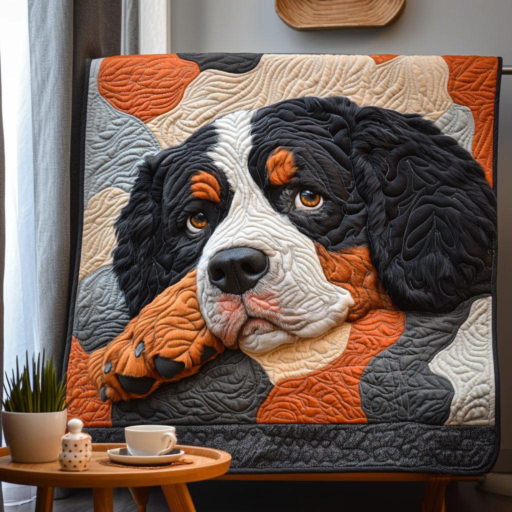 Serene Bernese Peaks Quilted Blanket - Throw (55" x 60")