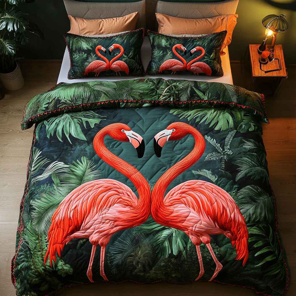 Serene Feather 3-Piece Quilted Bedding Set - Single (59" x 70")