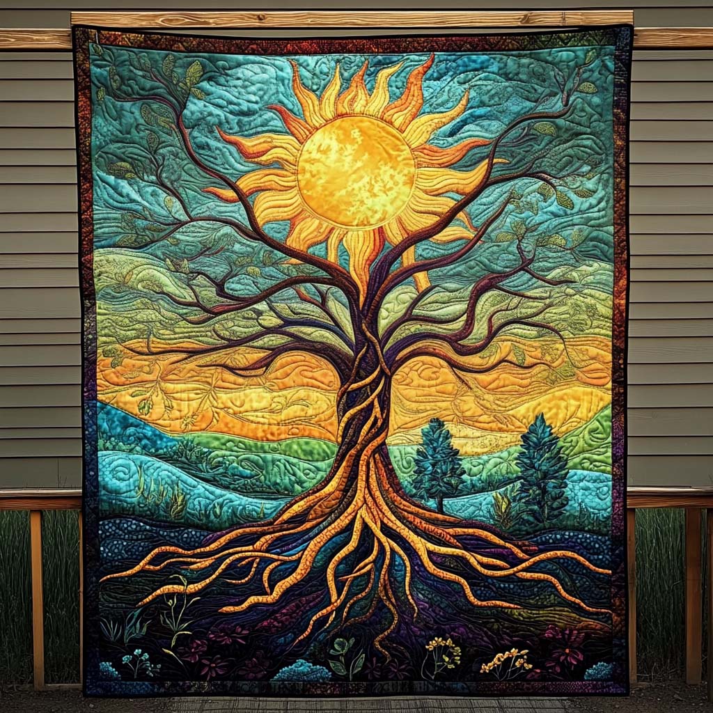 Serene Tree Quilted Blanket - Throw (55" x 60")