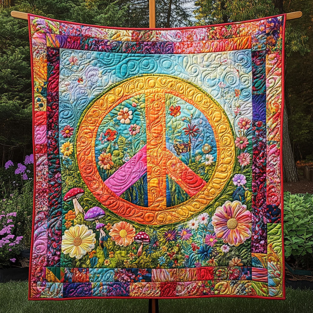 Serenity Circle Quilted Blanket - Throw (55" x 60")