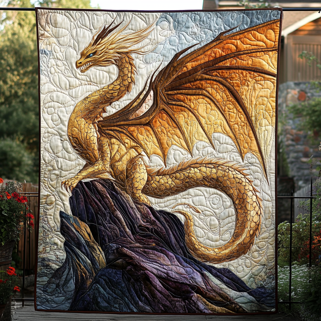 Serpent of the Skies Quilted Blanket - Throw (55" x 60")
