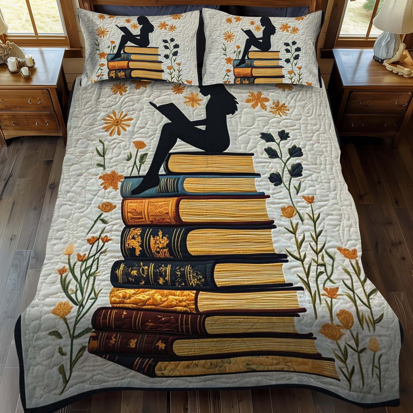 Shadow Of A Reader 3-Piece Quilted Bedding Set - Single (59" x 70")