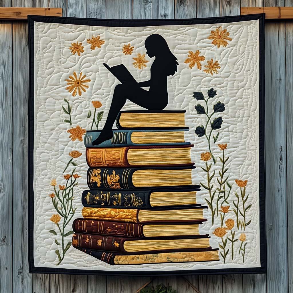 Shadow Of A Reader Quilted Blanket - Throw (55" x 60")
