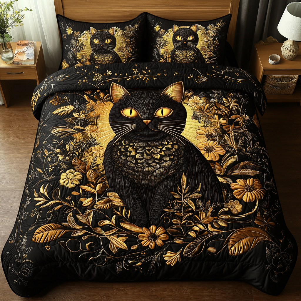 Shadow Paws 3-Piece Quilted Bedding Set - Single (59" x 70")