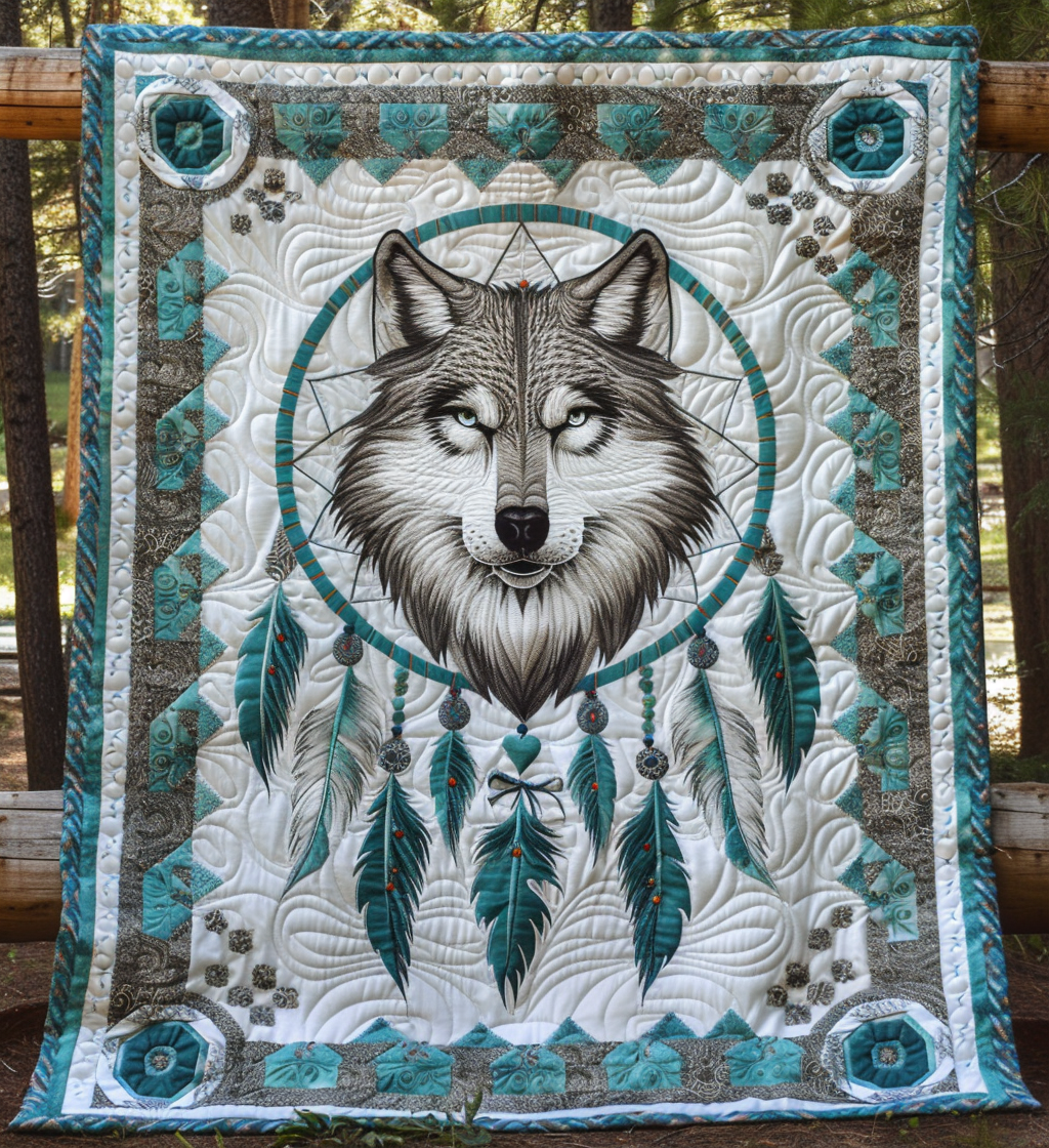 Shadowed Dream Hunter Quilted Blanket - Throw (55" x 60")