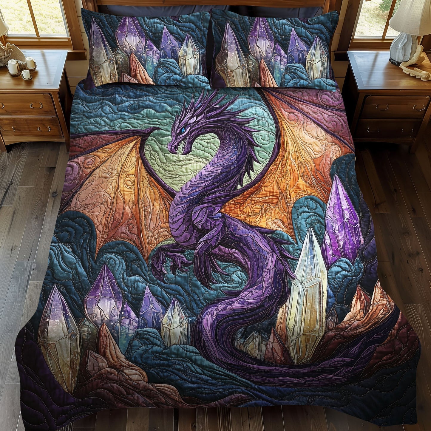 Shadowflame 3-Piece Quilted Bedding Set - Single (59" x 70")