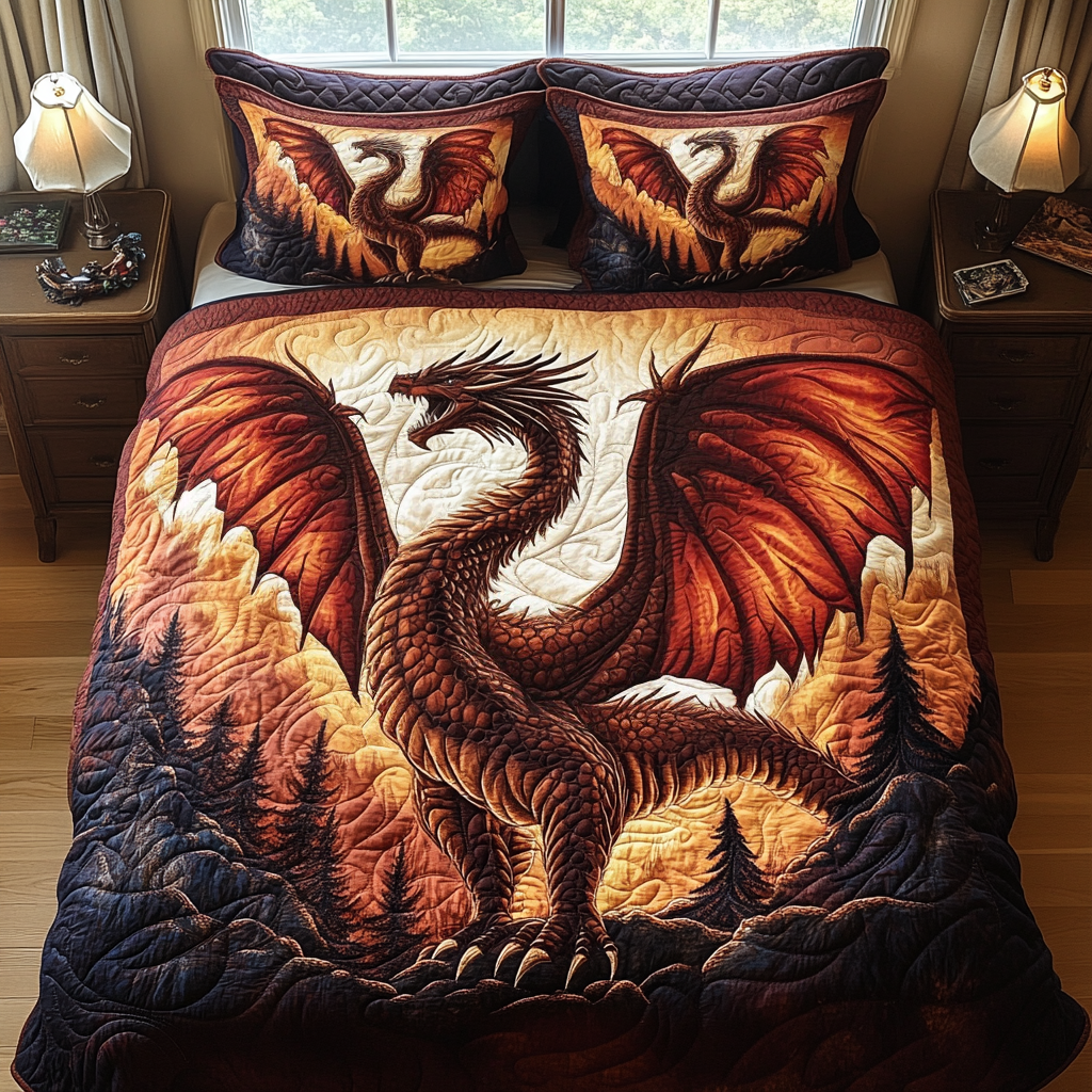 Shadowflame Quilted Bedding Set - Single (59" x 70")
