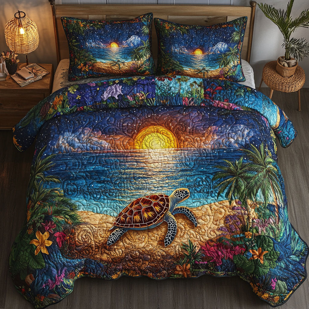 Shoreline Serenity 3-Piece Quilted Bedding Set - Single (59" x 70")