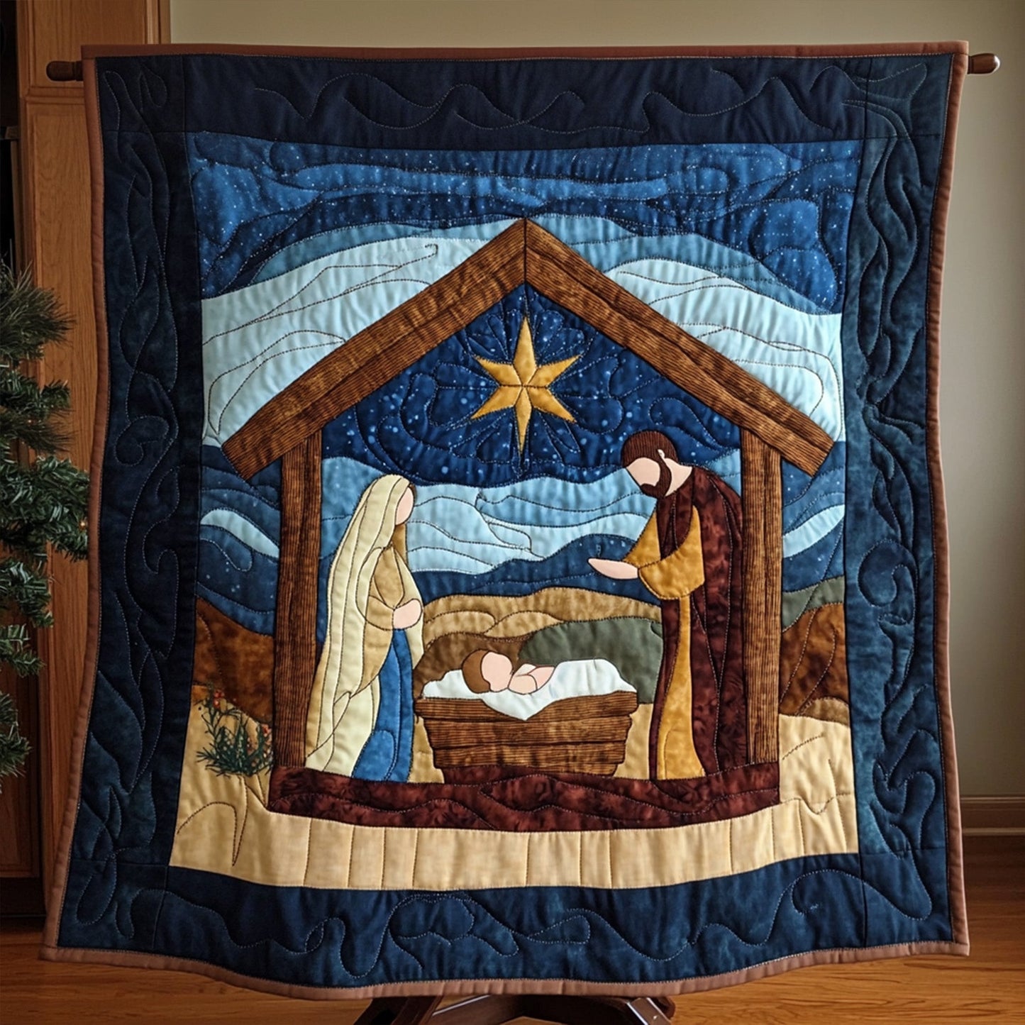Silent Bethlehem Quilted Blanket - Throw (55" x 60")