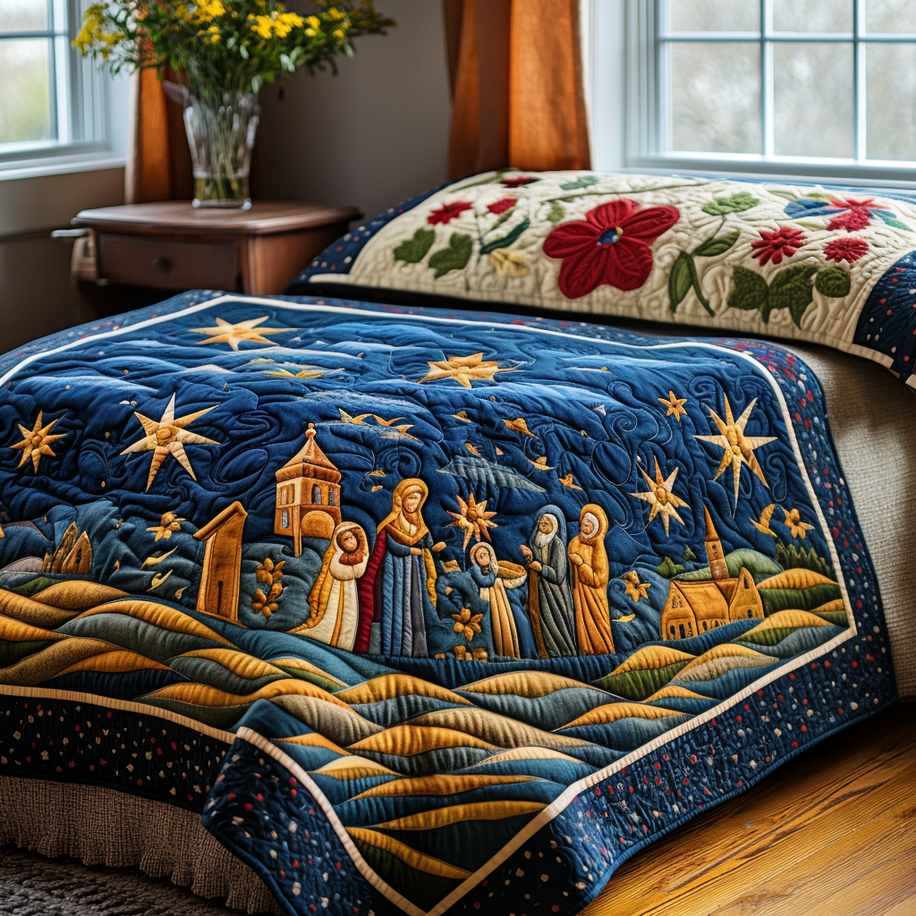 Silent Night Quilted Blanket - Throw (55" x 60")