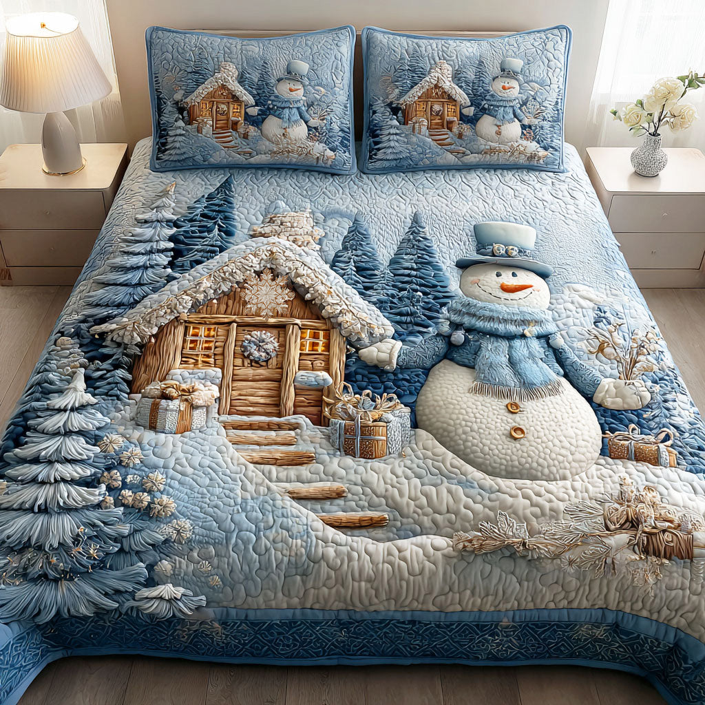 Silent Snow Eve 3-Piece Quilted Bedding Set - Single (59" x 70")